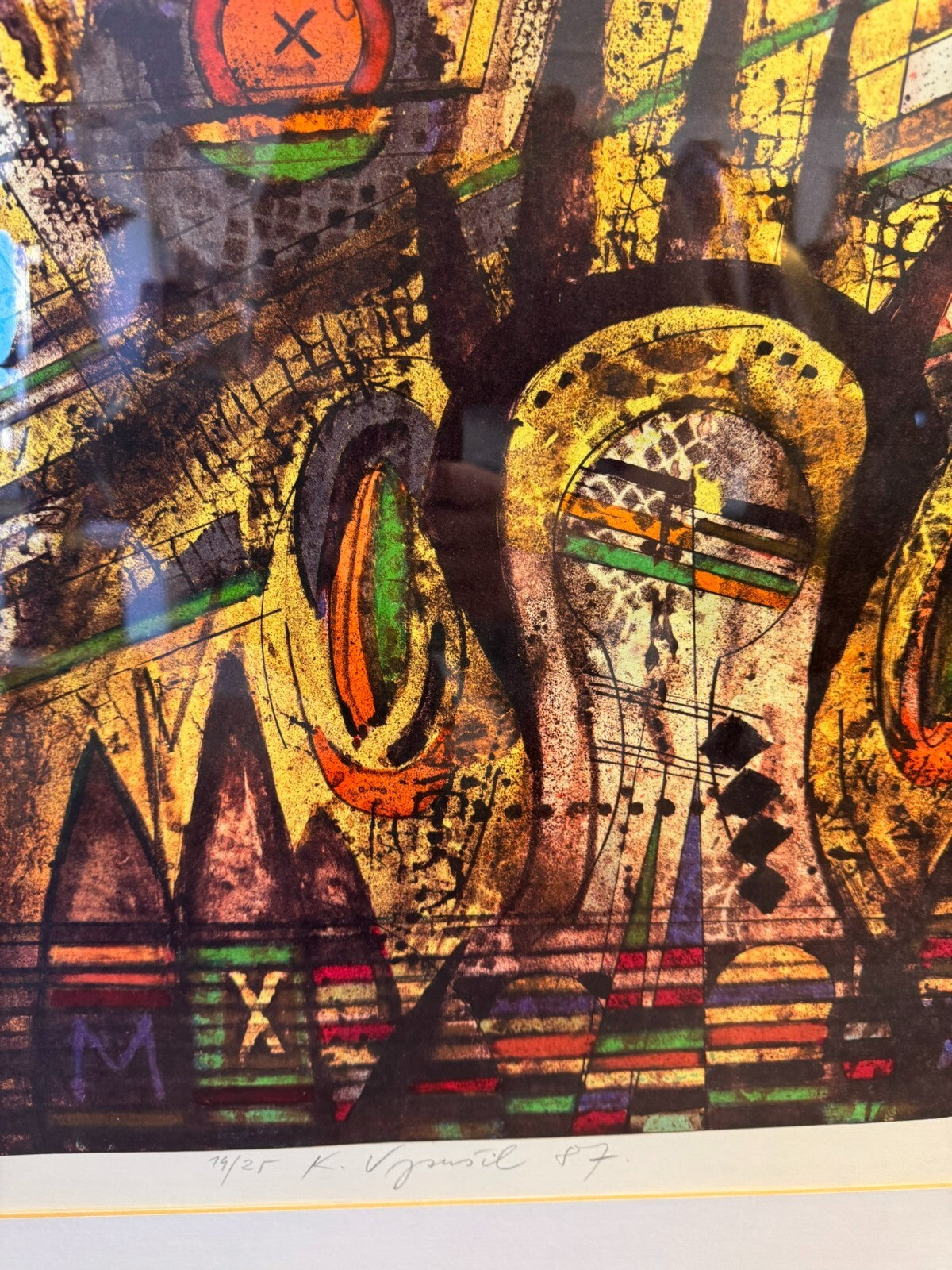 Karel Vysusil (1926-2014) Signierte Farblithografie Atomare Zeit