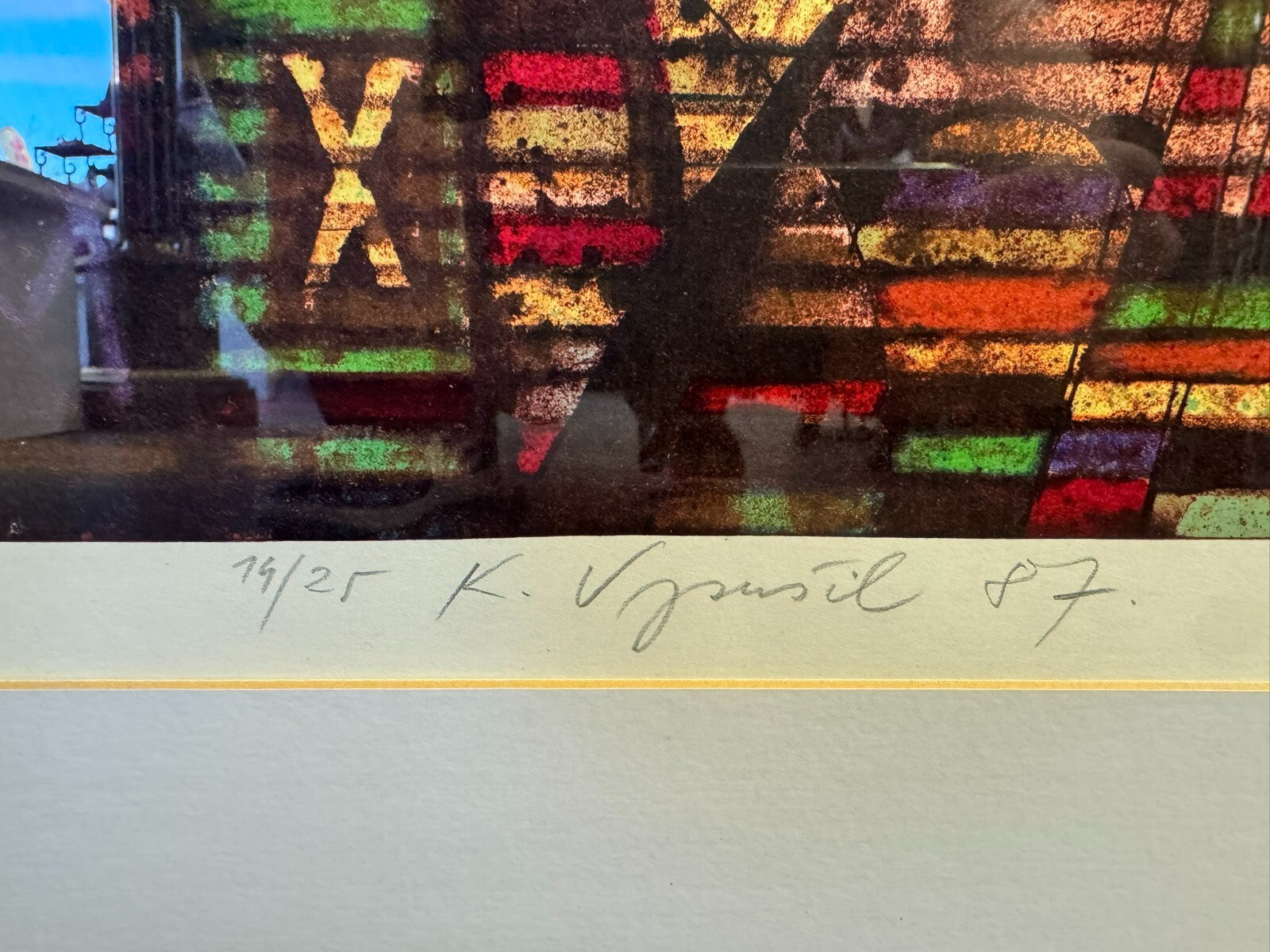 Karel Vysusil (1926-2014) Signierte Farblithografie Atomare Zeit
