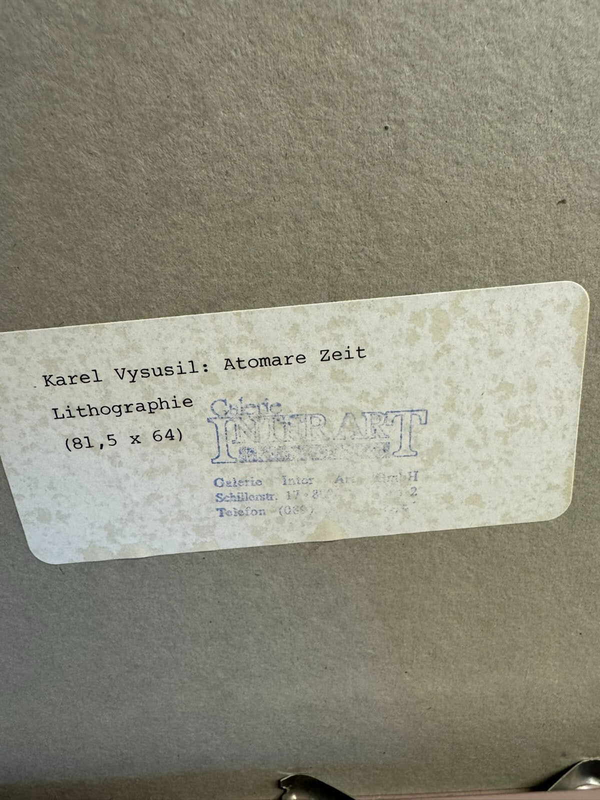 Karel Vysusil (1926-2014) Signierte Farblithografie Atomare Zeit