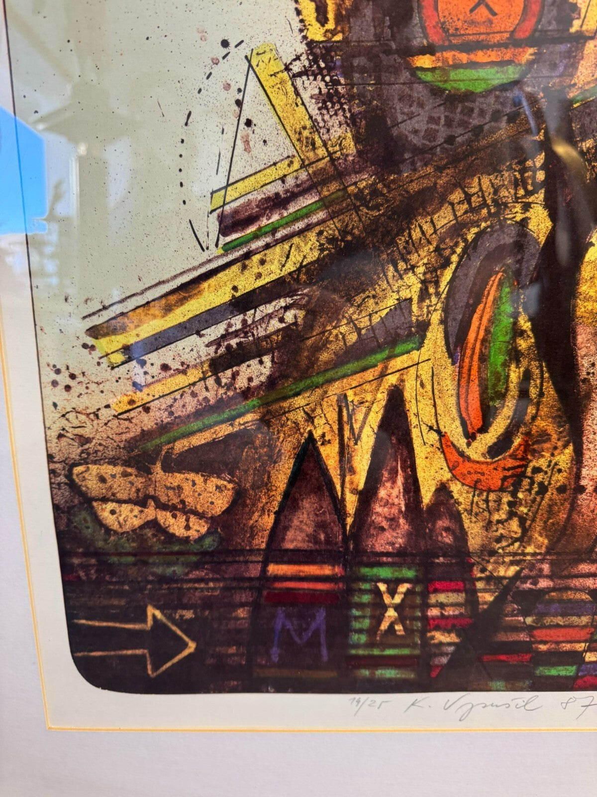 Karel Vysusil (1926-2014) Signierte Farblithografie Atomare Zeit
