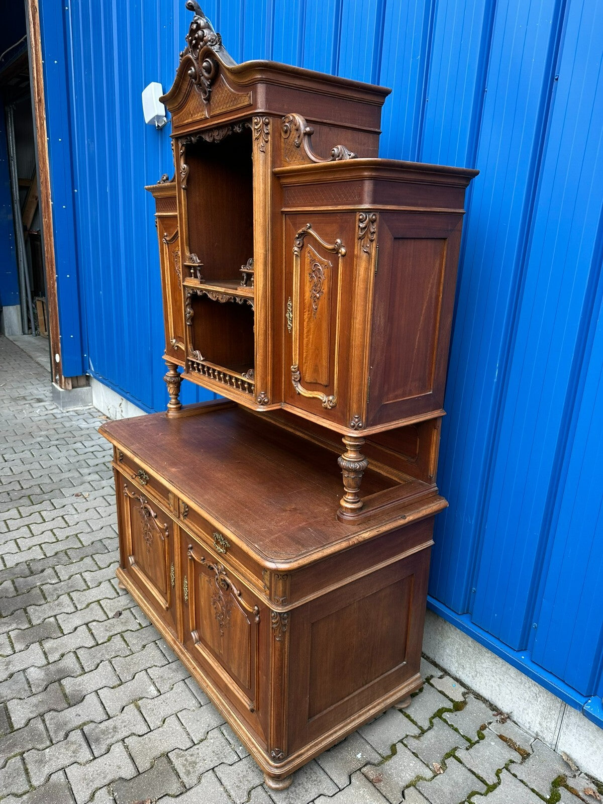 Neo Rokoko Buffet Schrank Kredenz Nussbaum um 1880 Dredner Barock Stil