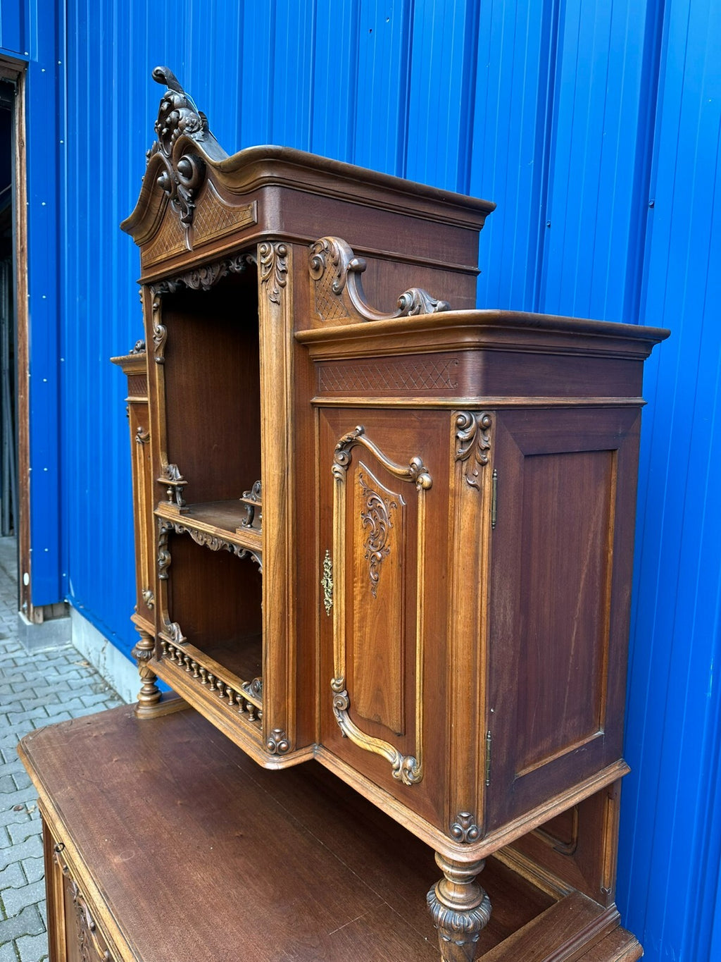 Neo Rokoko Buffet Schrank Kredenz Nussbaum um 1880 Dredner Barock Stil