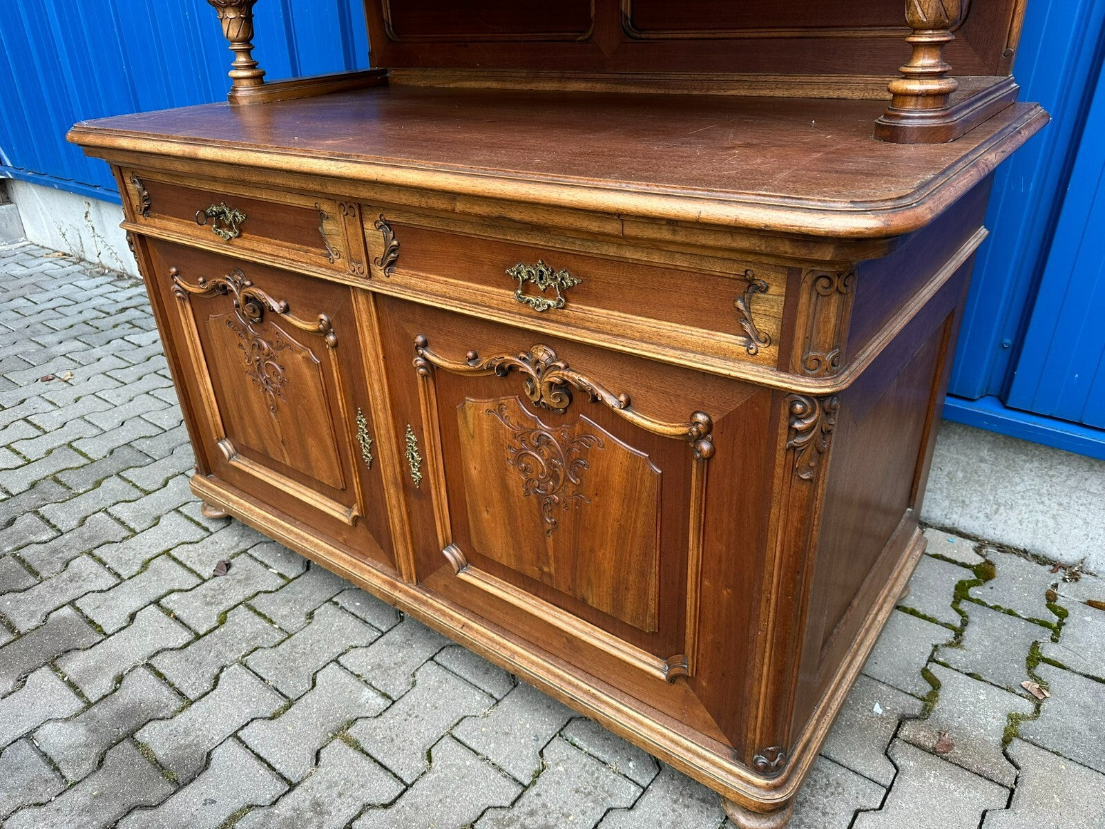 Neo Rokoko Buffet Schrank Kredenz Nussbaum um 1880 Dredner Barock Stil