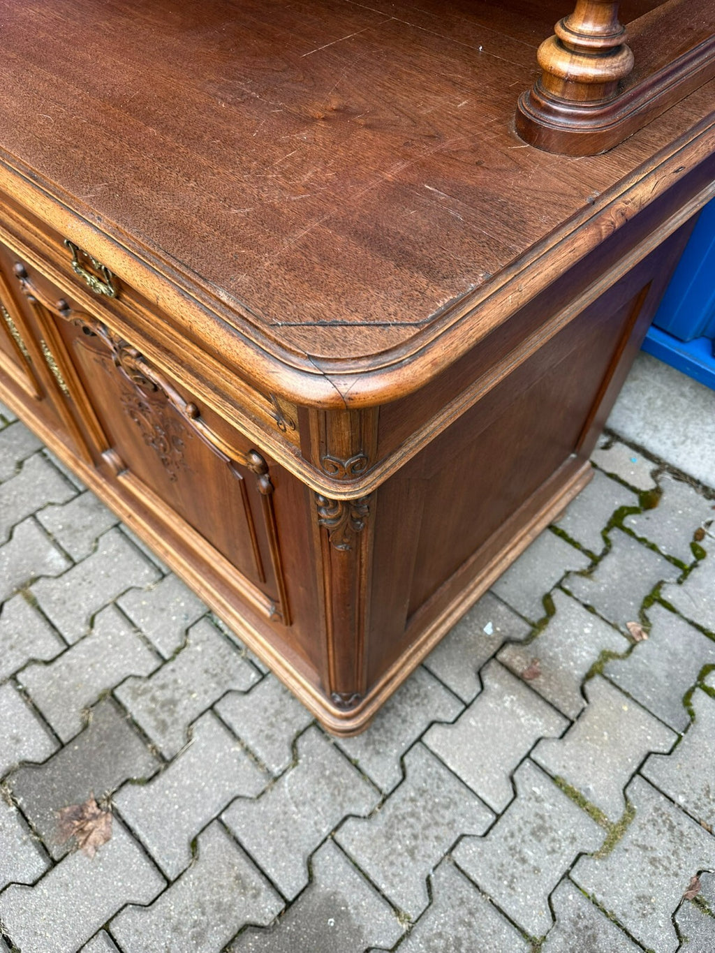 Neo Rokoko Buffet Schrank Kredenz Nussbaum um 1880 Dredner Barock Stil