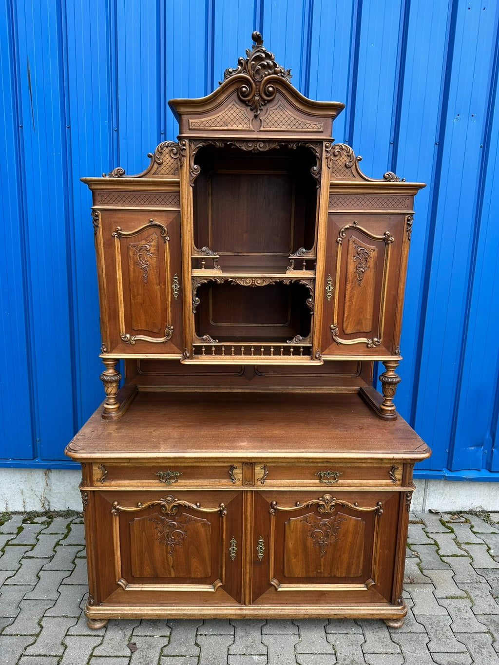 NEO ROKOKO BUFFET SCHRANK KREDENZ NUSSBAUM UM 1880 DREDNER BAROCK STIL