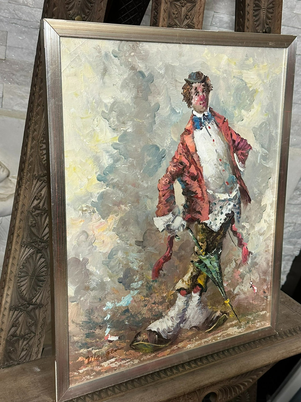 Brenda Polsky-Morgan (1942-2008) Ölgemälde Clown Portrait