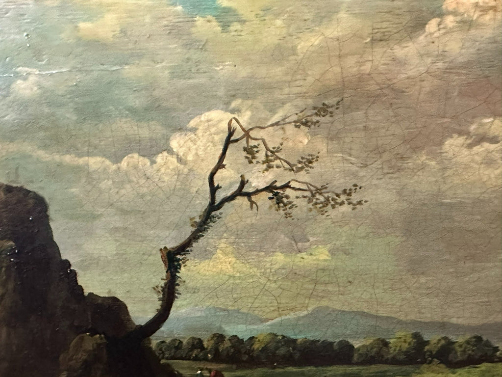 Antikes Ölgemälde um 1800 Reiter in Landschaft Peter Kounitz (1771-1848)