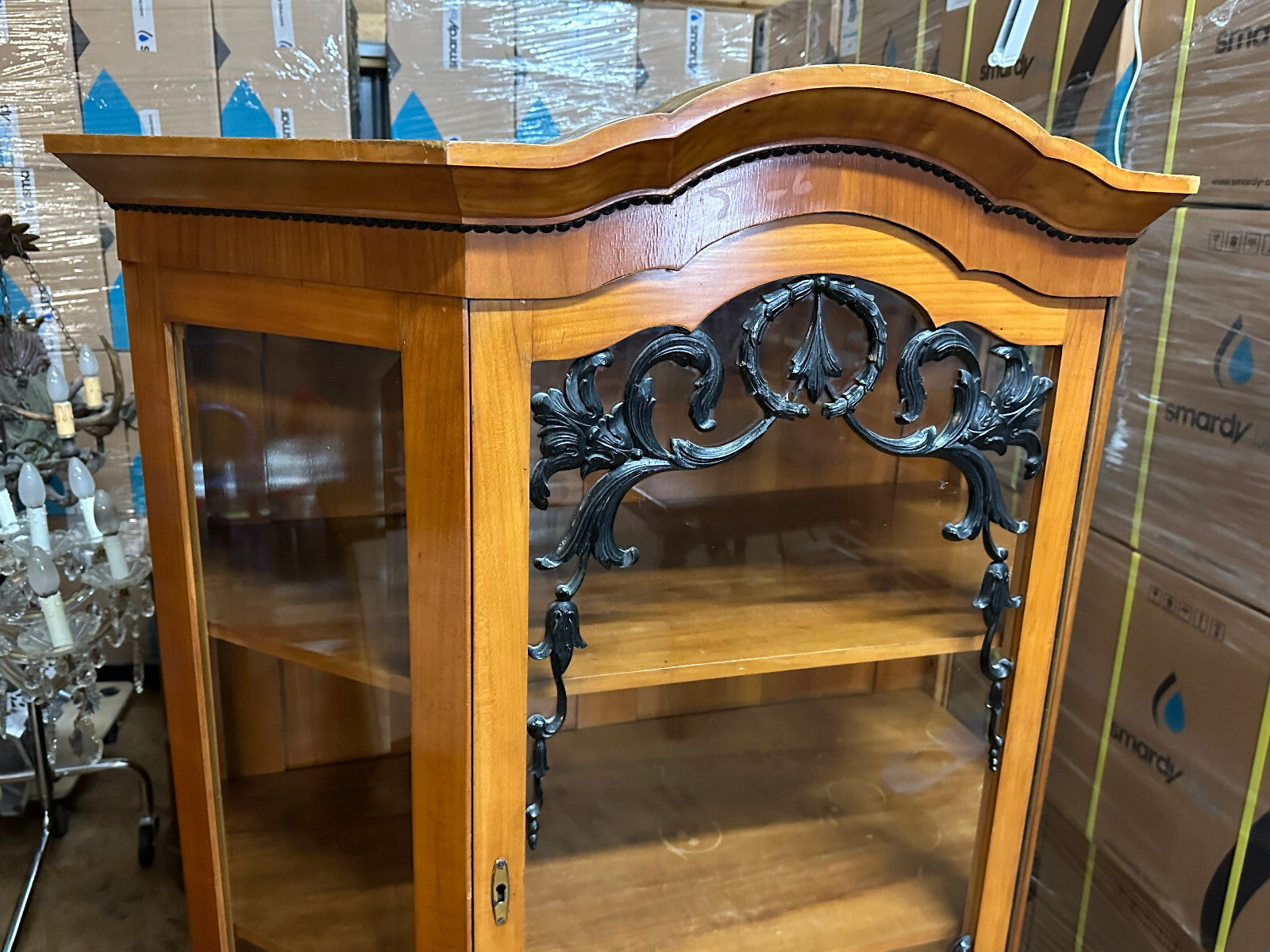 Antike Vitrine um 1930 Kirschbaum Art Deco / Biedermeier Stil