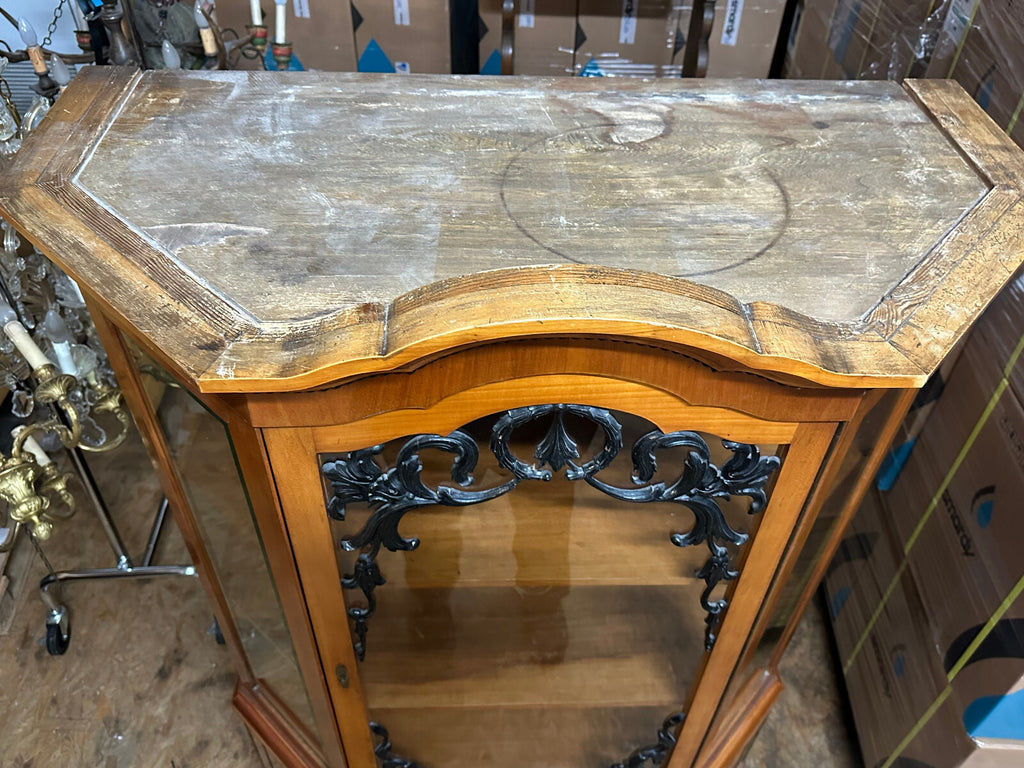 Antike Vitrine um 1930 Kirschbaum Art Deco / Biedermeier Stil
