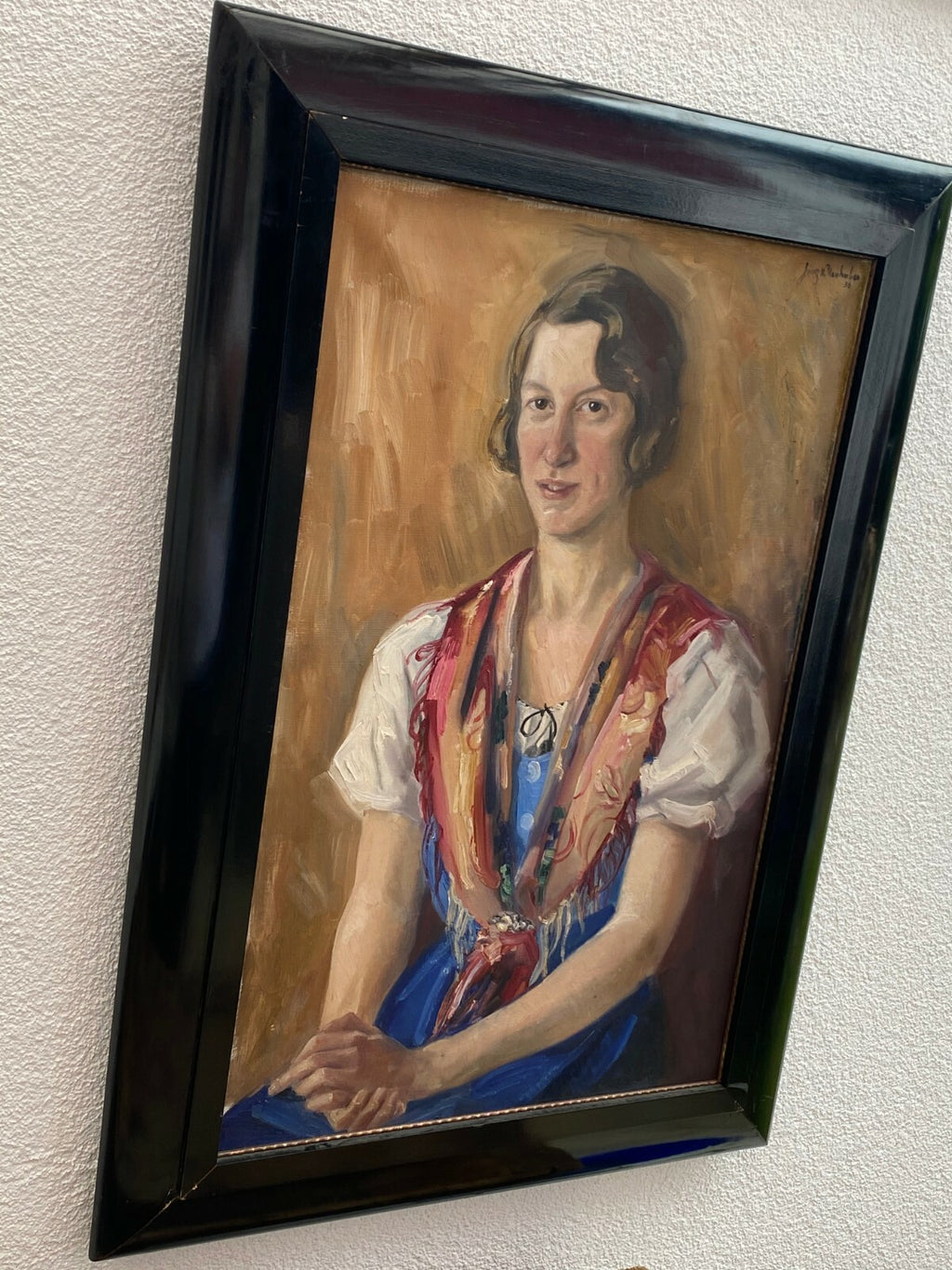 Ölgemälde Frau Portrait einer Dame Franz Neuhuber (1909-1999) Gemälde gerahmt