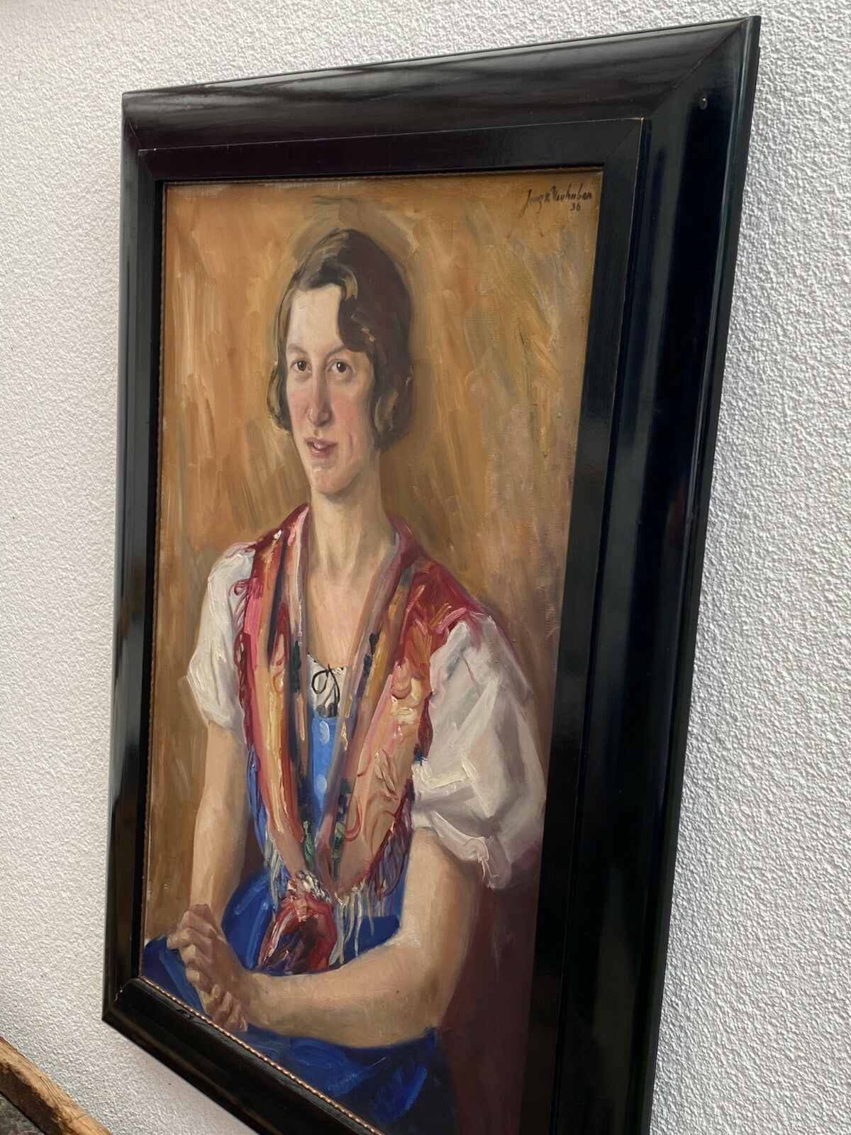 Ölgemälde Frau Portrait einer Dame Franz Neuhuber (1909-1999) Gemälde gerahmt
