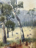 SEHR SCHÖNES AQUARELL LANDSCHAFT GERAHMT HINTER GLAS