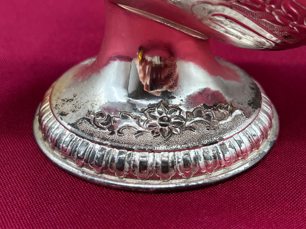 Sehr schöner Zuckerbehälter Dose Metall versilbert und vergoldet