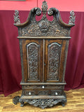 ANTIKER SCHRANK PRUNKSCHRANK 19 TES JHDT NUSSBAUM MASSIV SCHNITZWERK