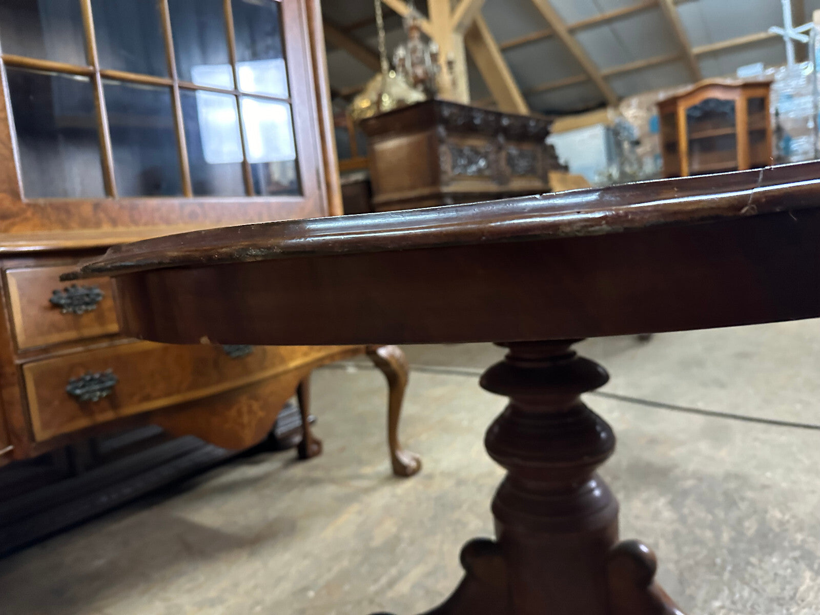 Antiker Beistelltisch Tisch um 1860 aus Mahagoni Niederlande