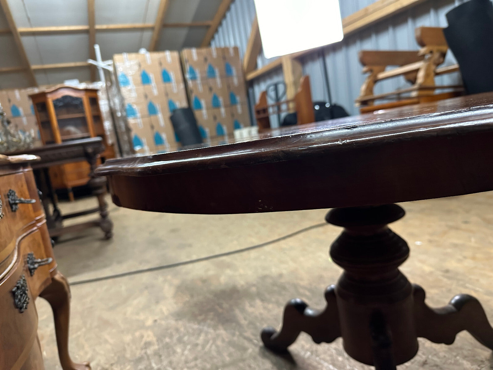 Antiker Beistelltisch Tisch um 1860 aus Mahagoni Niederlande