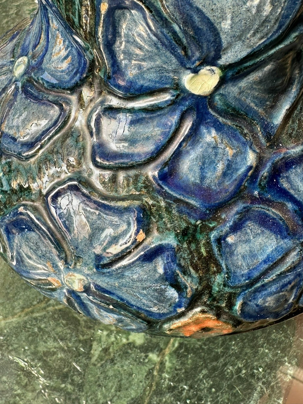 Florale Künstler Vase Jugendstil um 1920 aus Keramik Handarbeit
