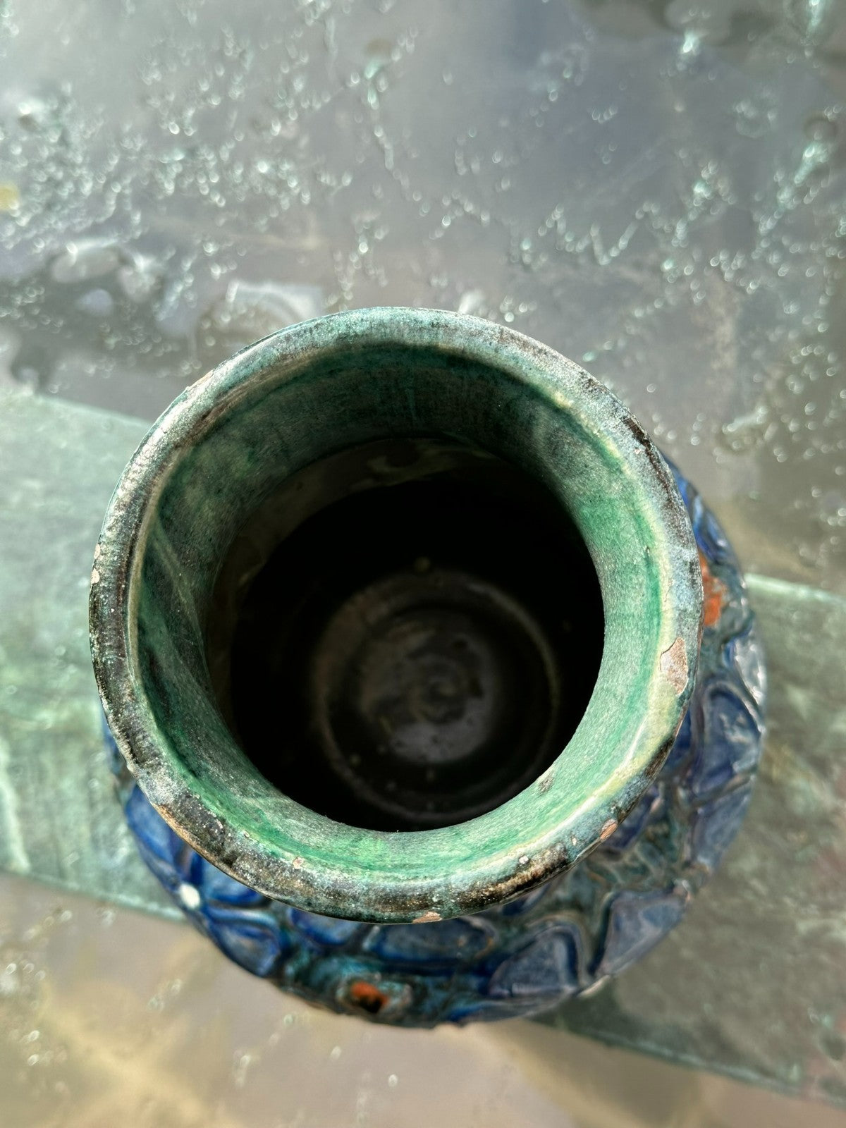 Florale Künstler Vase Jugendstil um 1920 aus Keramik Handarbeit