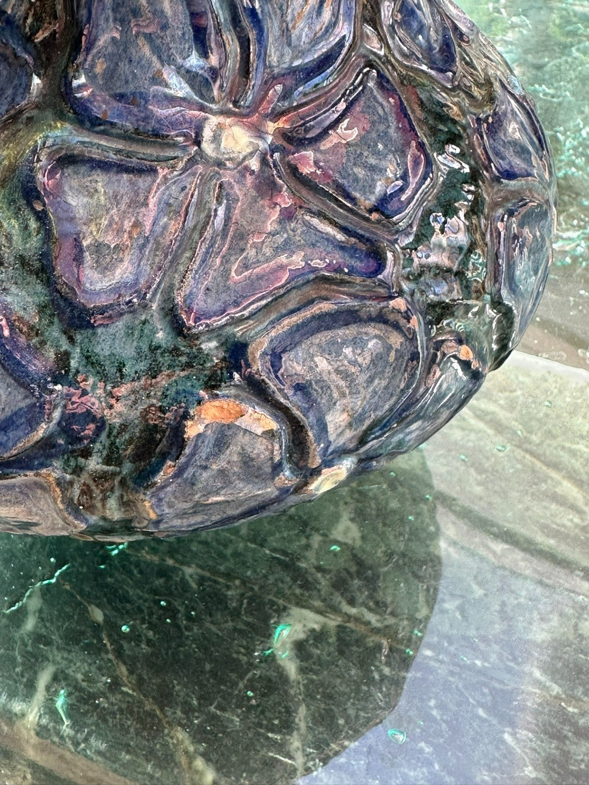 Florale Künstler Vase Jugendstil um 1920 aus Keramik Handarbeit