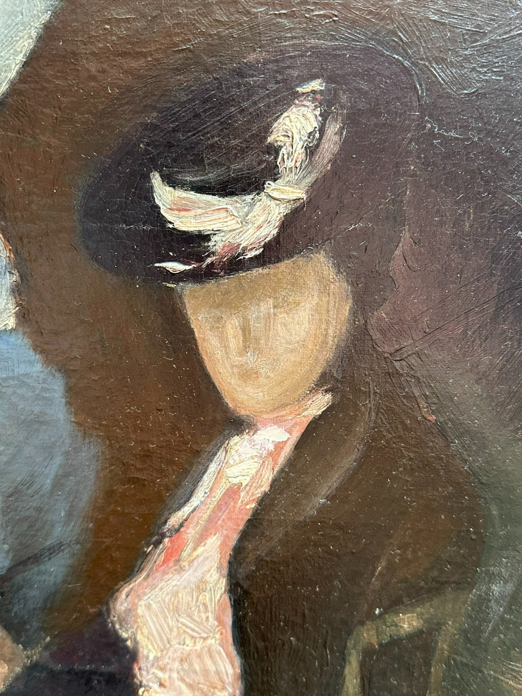 Altes Ölgemälde sitzende Frau