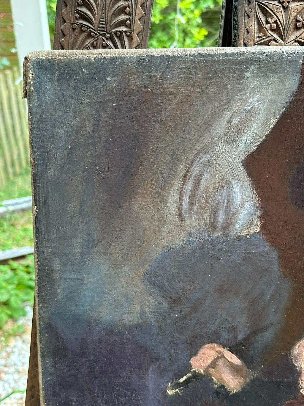 Altes Ölgemälde sitzende Frau