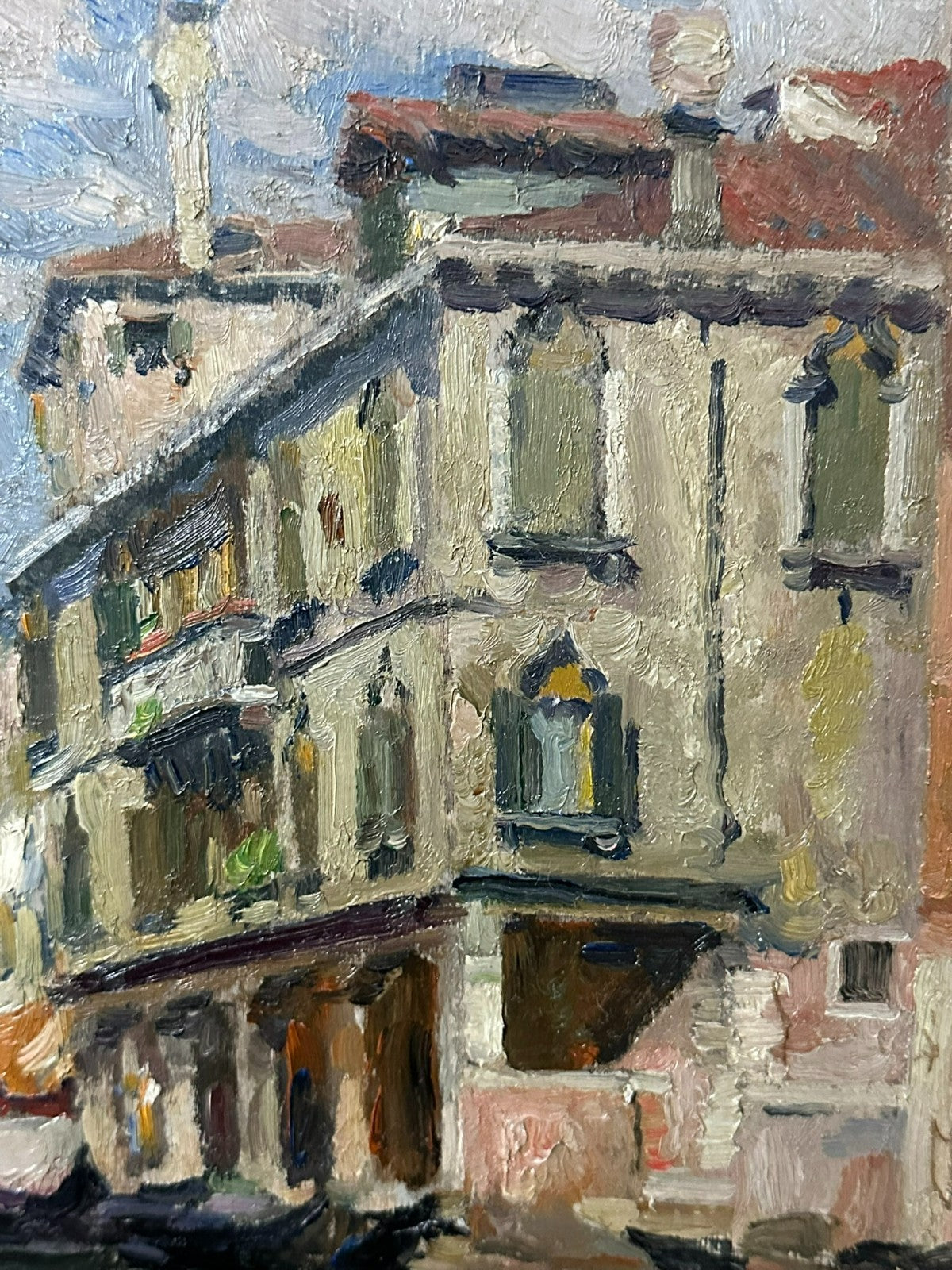 Antikes Ölgemälde Venedig Venezia Gemälde von 1925 Pieretto Bianco (1875-1937)