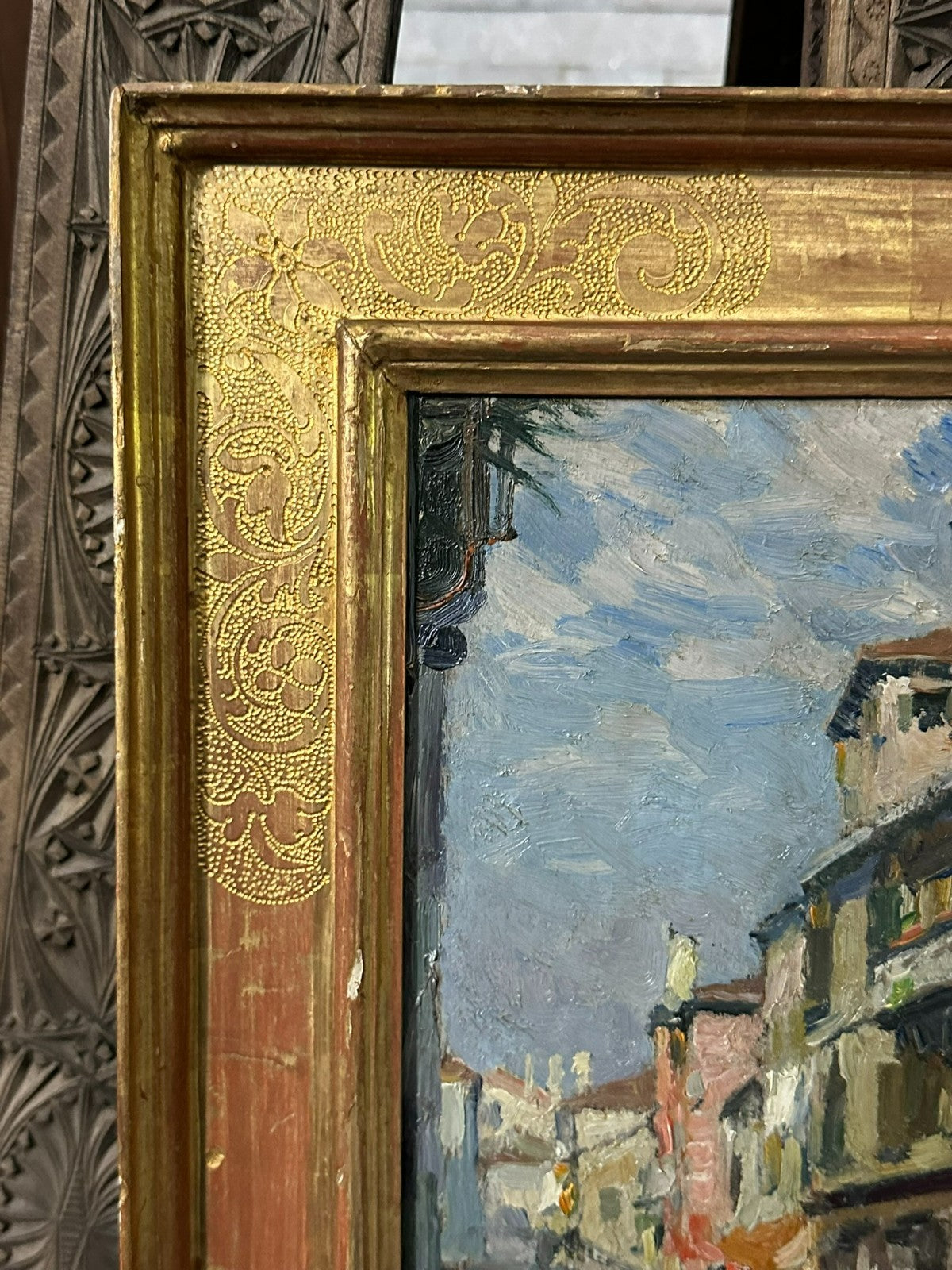 Antikes Ölgemälde Venedig Venezia Gemälde von 1925 Pieretto Bianco (1875-1937)