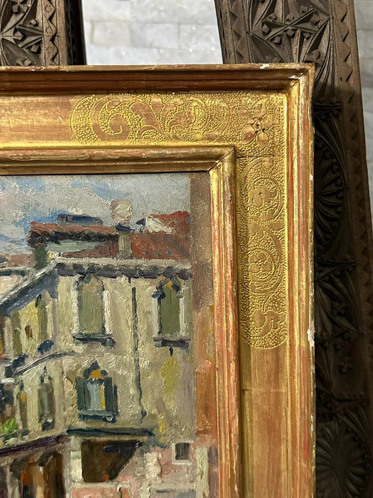 Antikes Ölgemälde Venedig Venezia Gemälde von 1925 Pieretto Bianco (1875-1937)