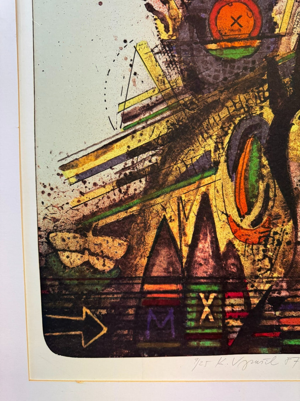 Karel Vysusil (1926-2014) Signierte Lithografie Atomare Zeit 9/25