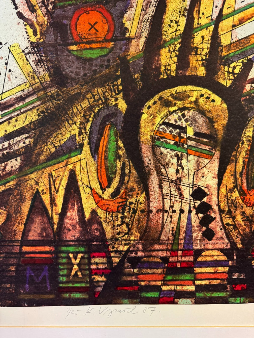 Karel Vysusil (1926-2014) Signierte Lithografie Atomare Zeit 9/25