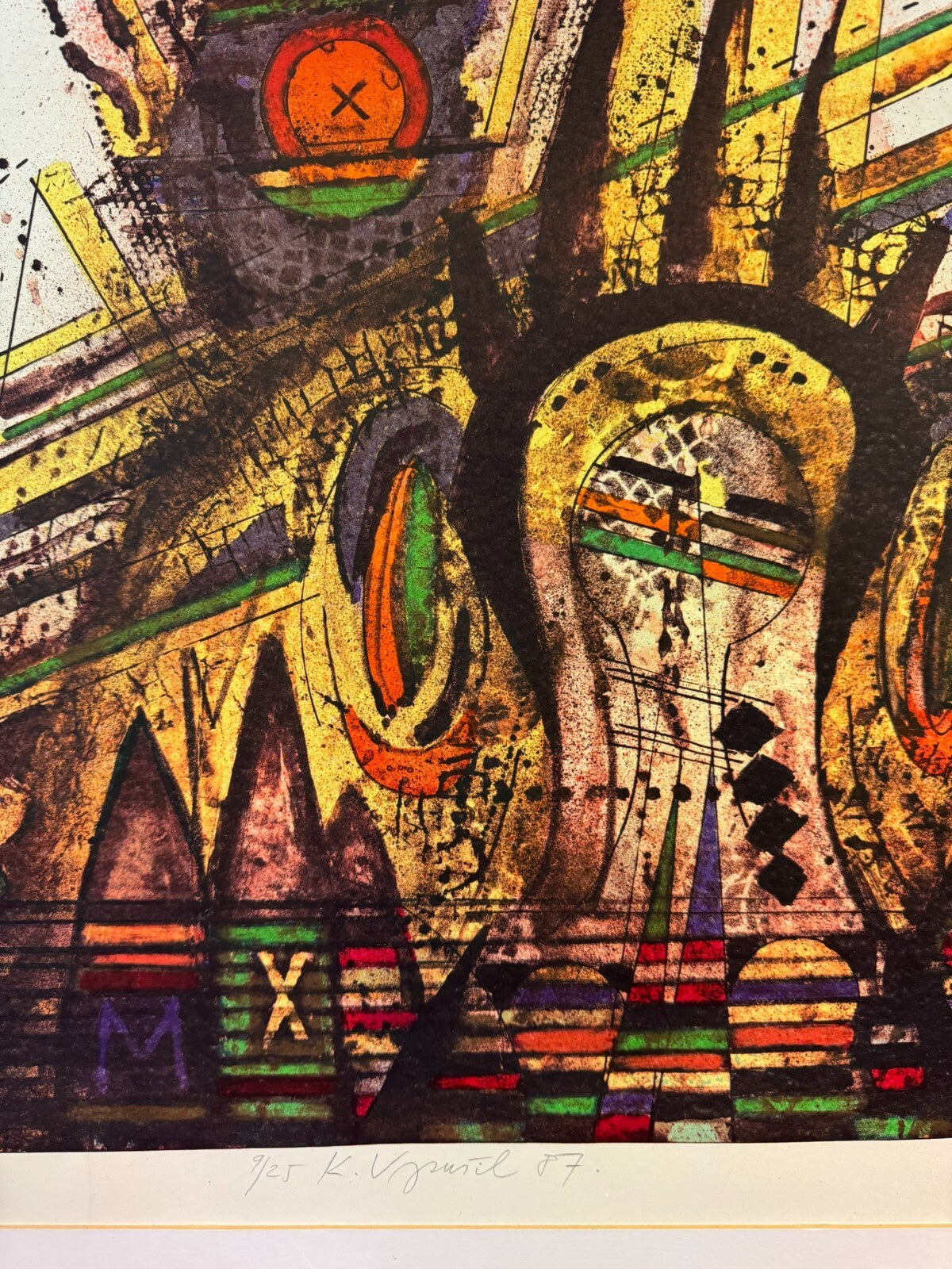 Karel Vysusil (1926-2014) Signierte Lithografie Atomare Zeit 9/25