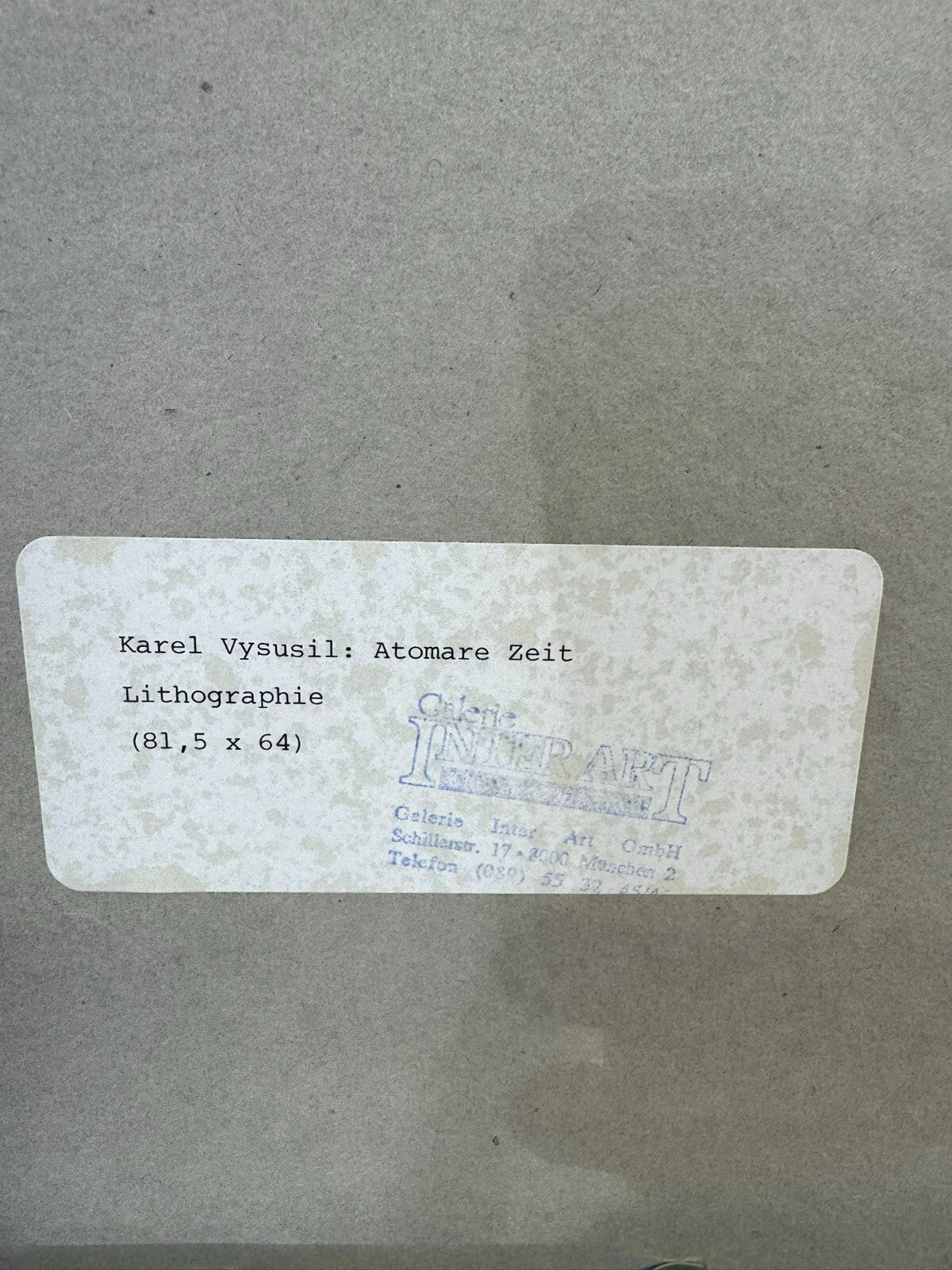 Karel Vysusil (1926-2014) Signierte Lithografie Atomare Zeit 9/25