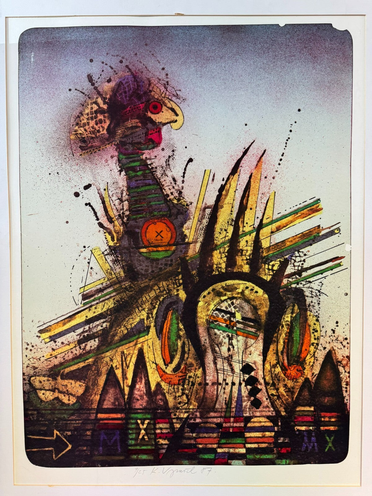 Karel Vysusil (1926-2014) Signierte Lithografie Atomare Zeit 9/25