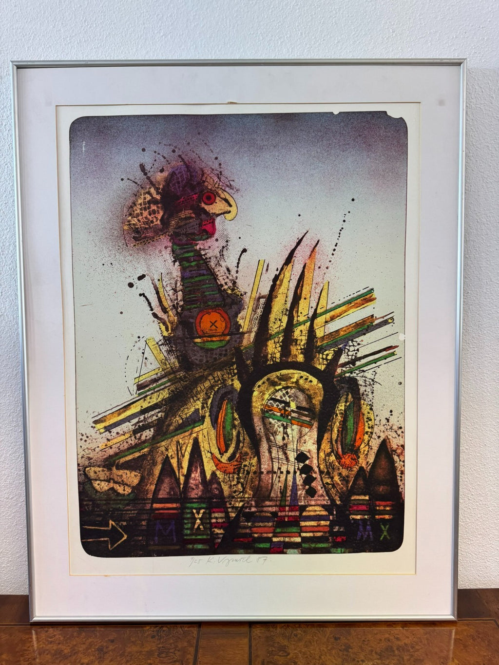 Karel Vysusil (1926-2014) Signierte Lithografie Atomare Zeit 9/25