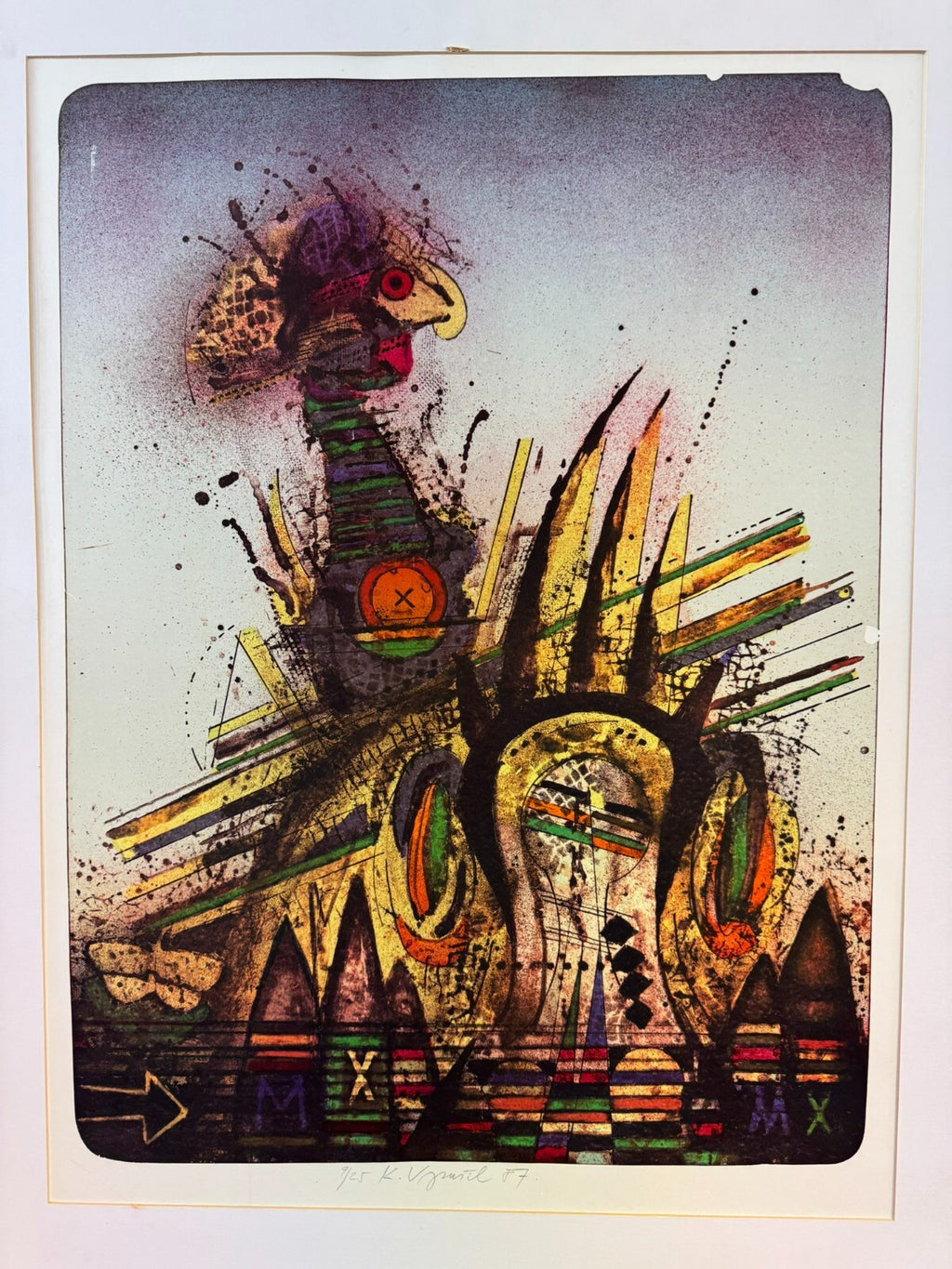 Karel Vysusil (1926-2014) Signierte Lithografie Atomare Zeit 9/25