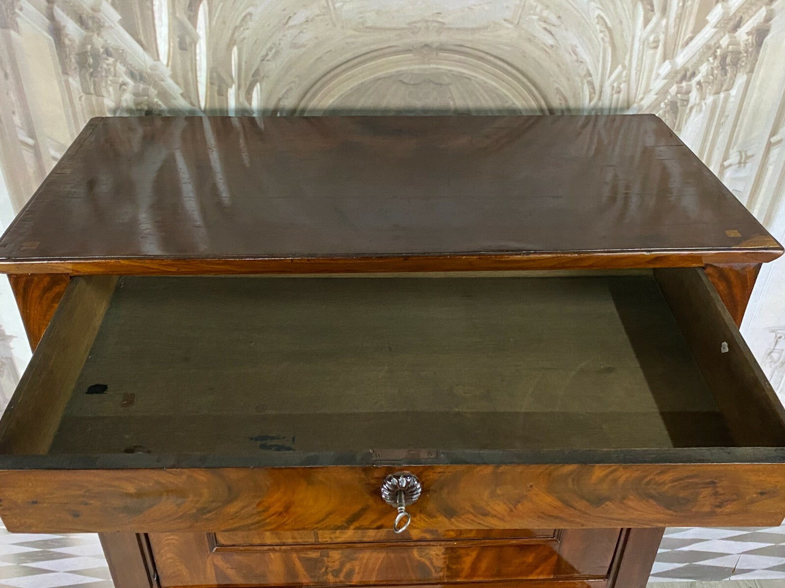 Empire Biedermeier Sekretär um 1820 Mahagoni Furnier Schreibmöbel