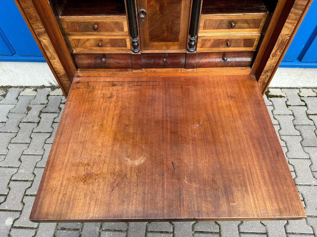 Antiker Louis Philippe Sekretär um 1870 Mahagoni Furnier
