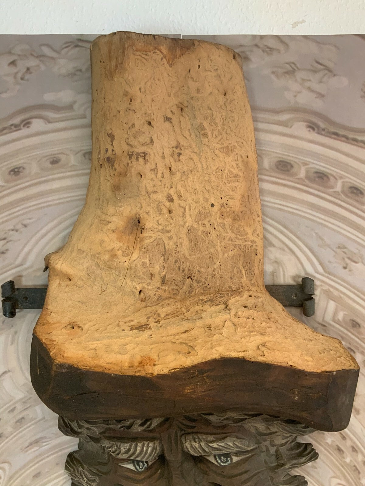 Pfeifenkopf Schnitzwerk aus Holz zur Wandmontage Skulptur Gesicht handgefertigt
