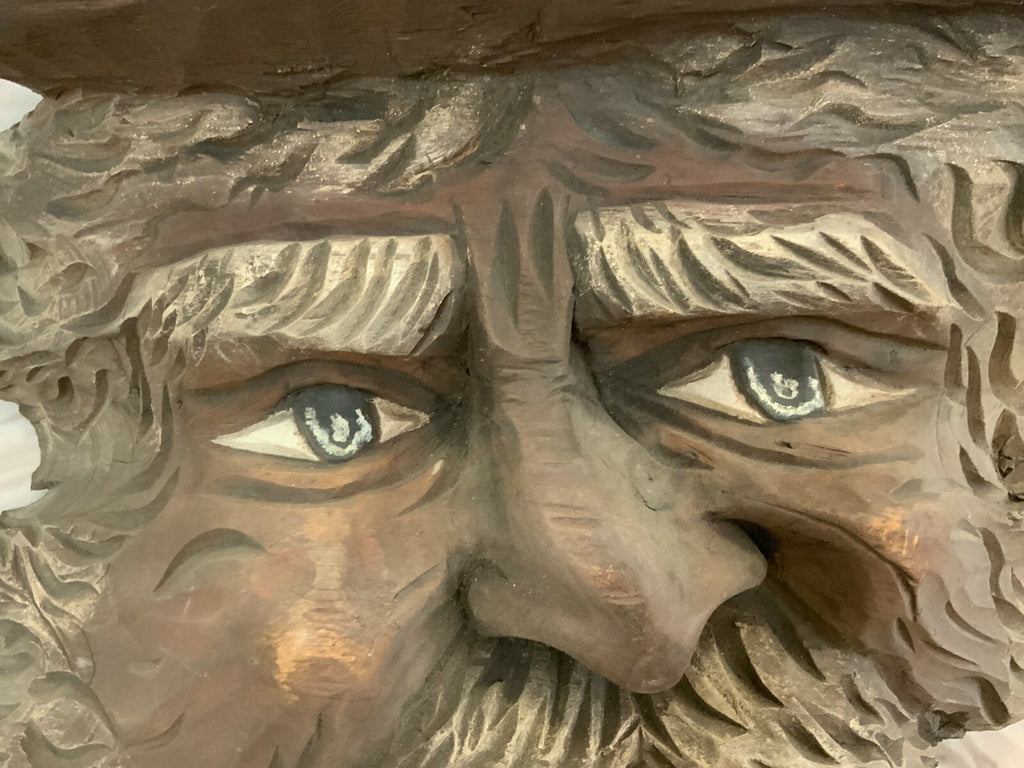 Pfeifenkopf Schnitzwerk aus Holz zur Wandmontage Skulptur Gesicht handgefertigt