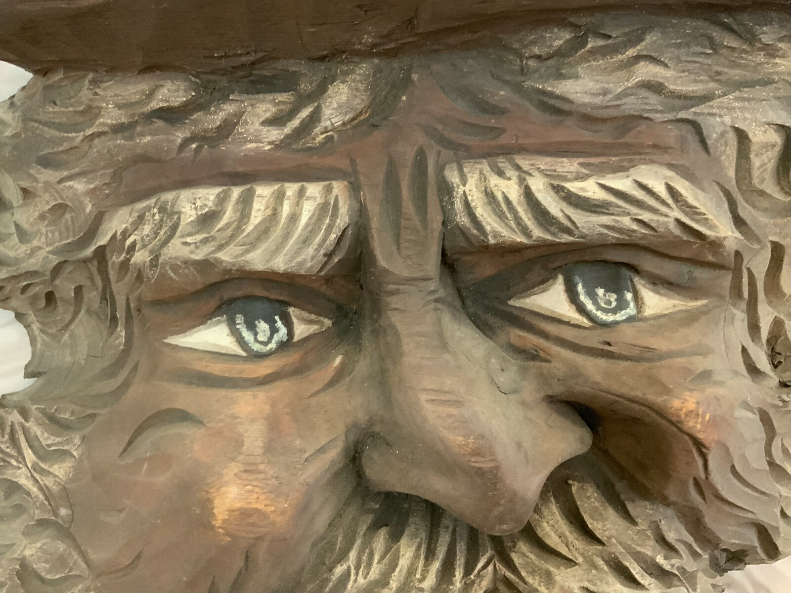 Pfeifenkopf Schnitzwerk aus Holz zur Wandmontage Skulptur Gesicht handgefertigt
