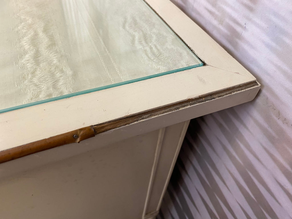 Louis Seize Schreibtisch Holz mit Glasplatte Stilmöbel 20 tes Jhdt