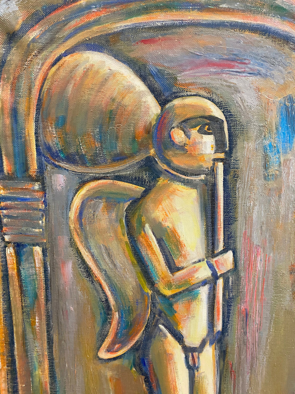 Ölgemälde Engel und Akrobatin Gemälde Parfianskij A. Zaripov gross 100x90cm