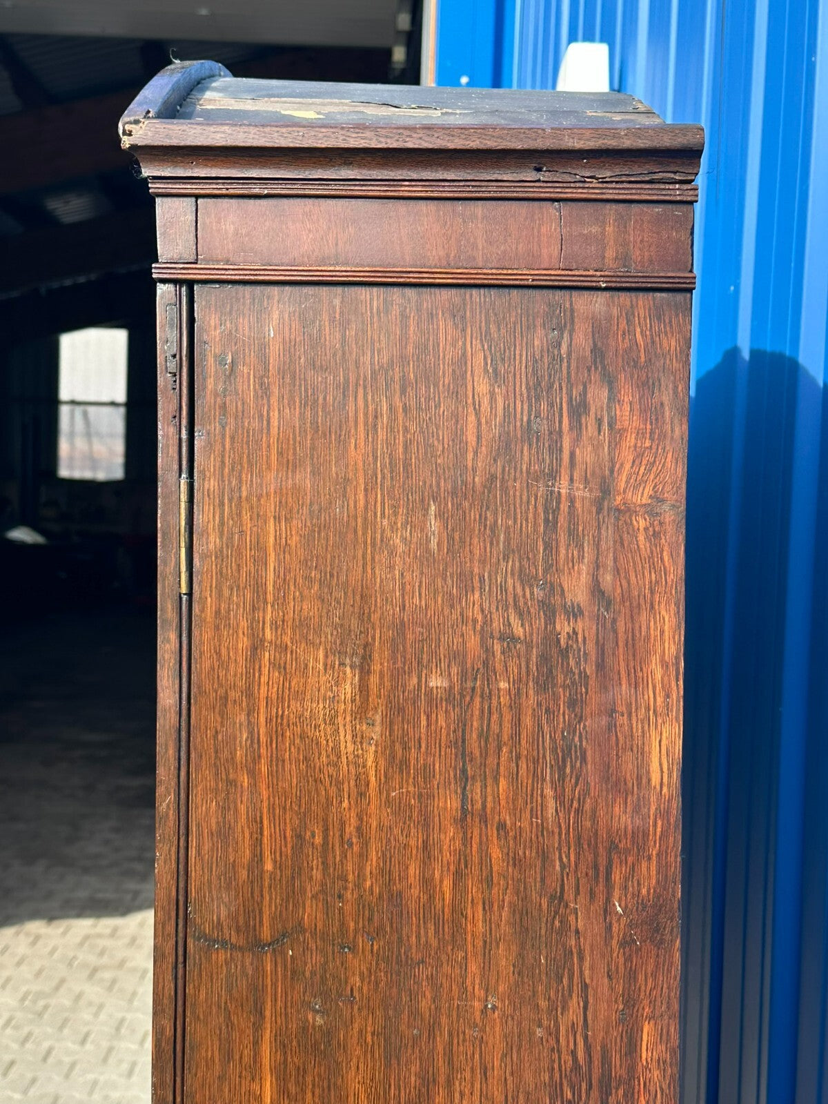 Antiker Englischer Sekretär um 1820/1840 aus Eiche mit Vitrine Aufsatzsekretär