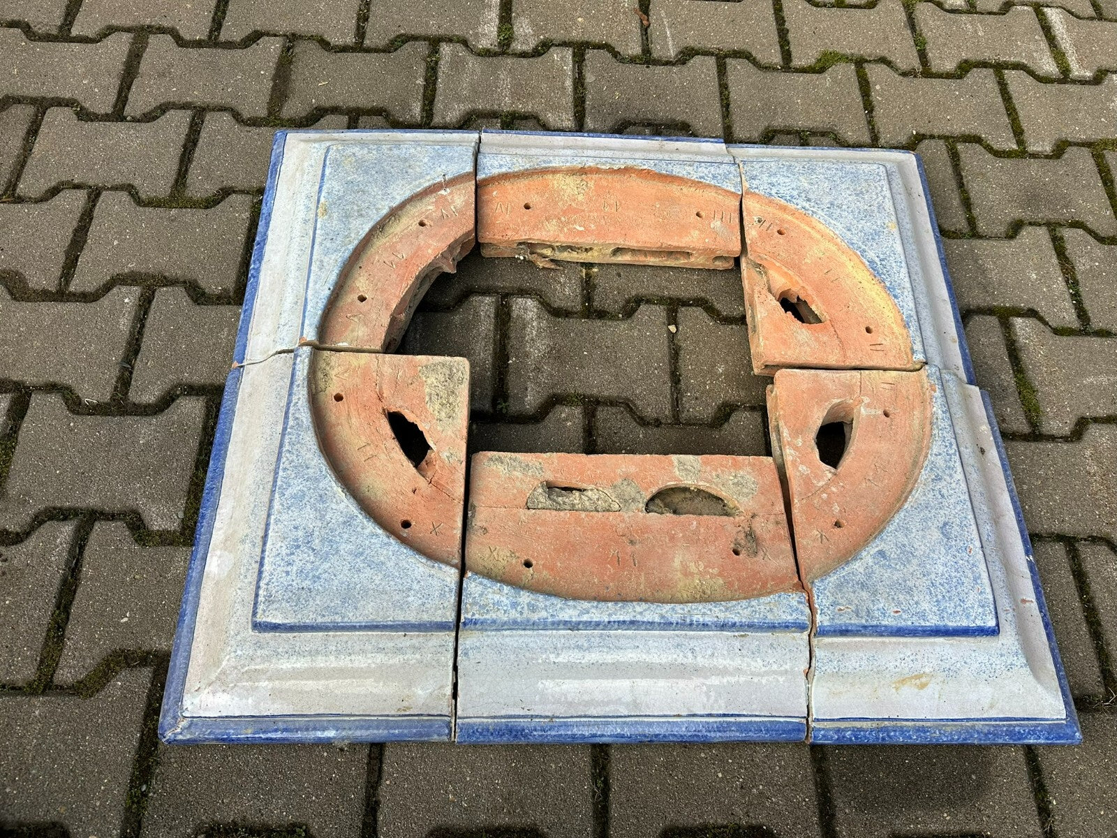 Grundofen Ofen Kachelofen in Historismus Stil Nymphen Betrieb mit Heizspirale