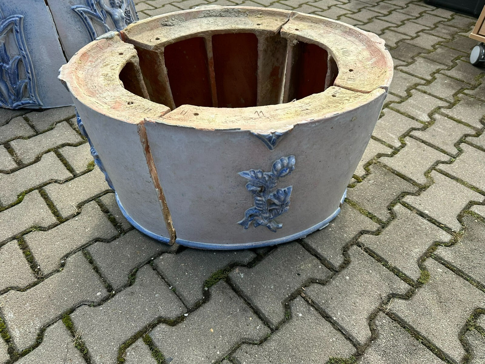 Grundofen Ofen Kachelofen in Historismus Stil Nymphen Betrieb mit Heizspirale