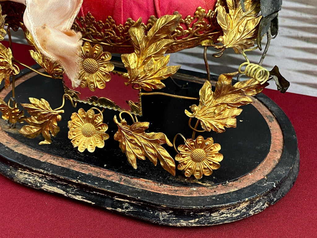 Globe De Mariee Hochzeit Andenken Frankreich Napoleon Iii Stil Blumen Glassturz