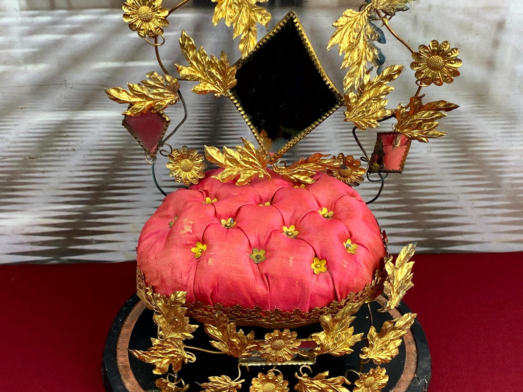Globe De Mariee Hochzeit Andenken Frankreich Napoleon Iii Stil Blumen Glassturz