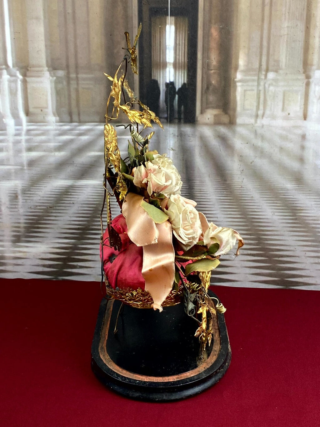 Globe De Mariee Hochzeit Andenken Frankreich Napoleon Iii Stil Blumen Glassturz