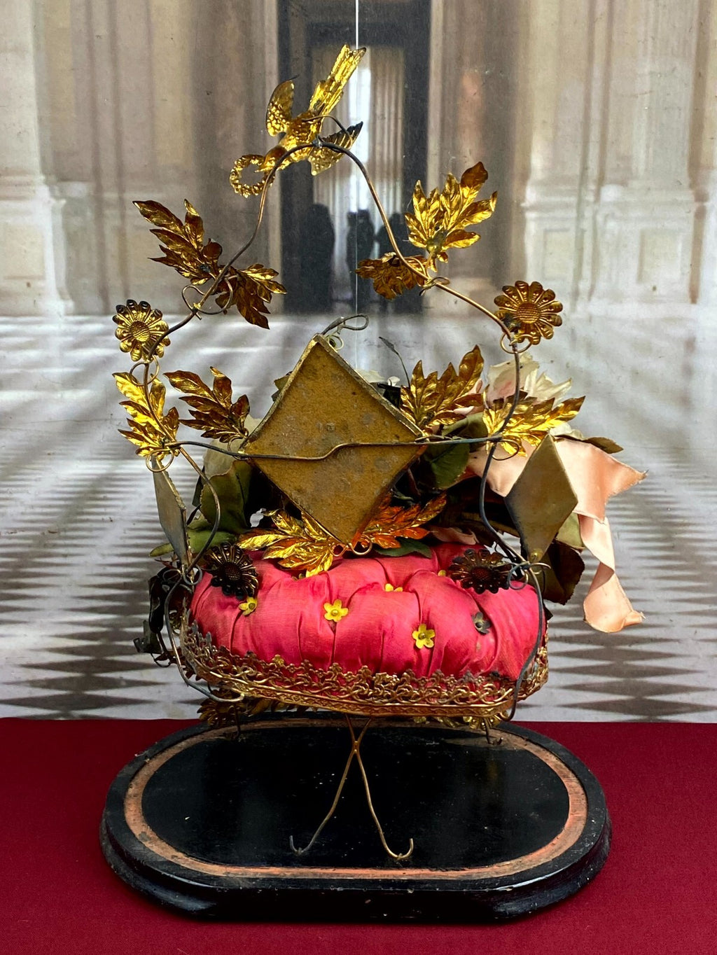 Globe De Mariee Hochzeit Andenken Frankreich Napoleon Iii Stil Blumen Glassturz