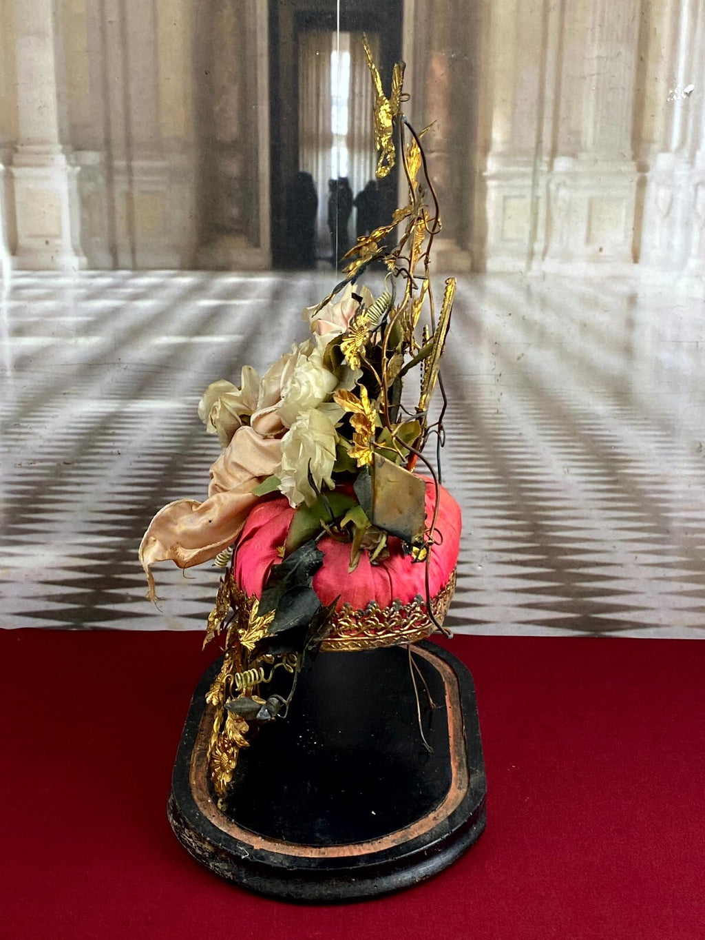 Globe De Mariee Hochzeit Andenken Frankreich Napoleon Iii Stil Blumen Glassturz